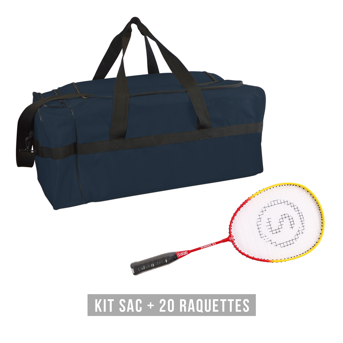 Kit raquettes badminton SCHOOL 53 (1 sac + 20 raquettes)