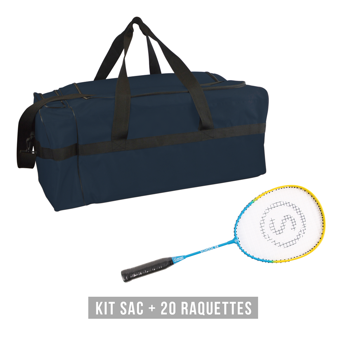 Kit raquettes badminton SCHOOL 58 (1 sac + 20 raquettes)