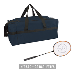 Kit raquettes badminton HARD TRAINING (1 sac + 20 raquettes)