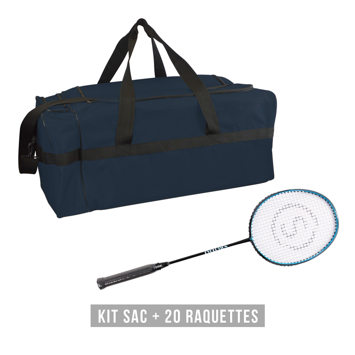 Kit raquettes badminton EVOLUTION (1 sac + 20 raquettes)