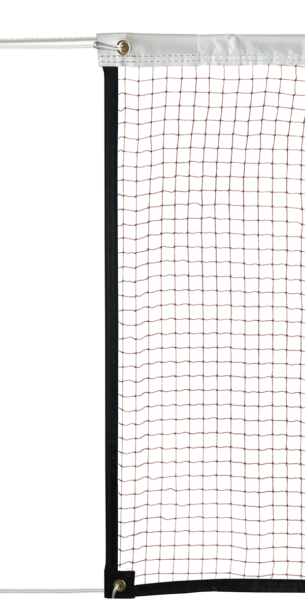 Filet badminton Compétition avec barre de cadrage maille 19mm, 1.6mm marron (l'unité)