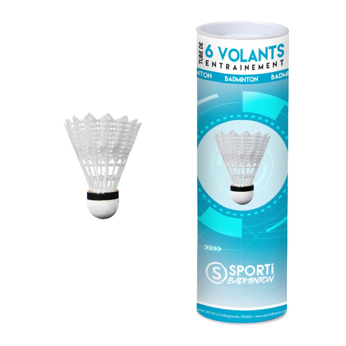 Tube de 6 volants entraînement blanc