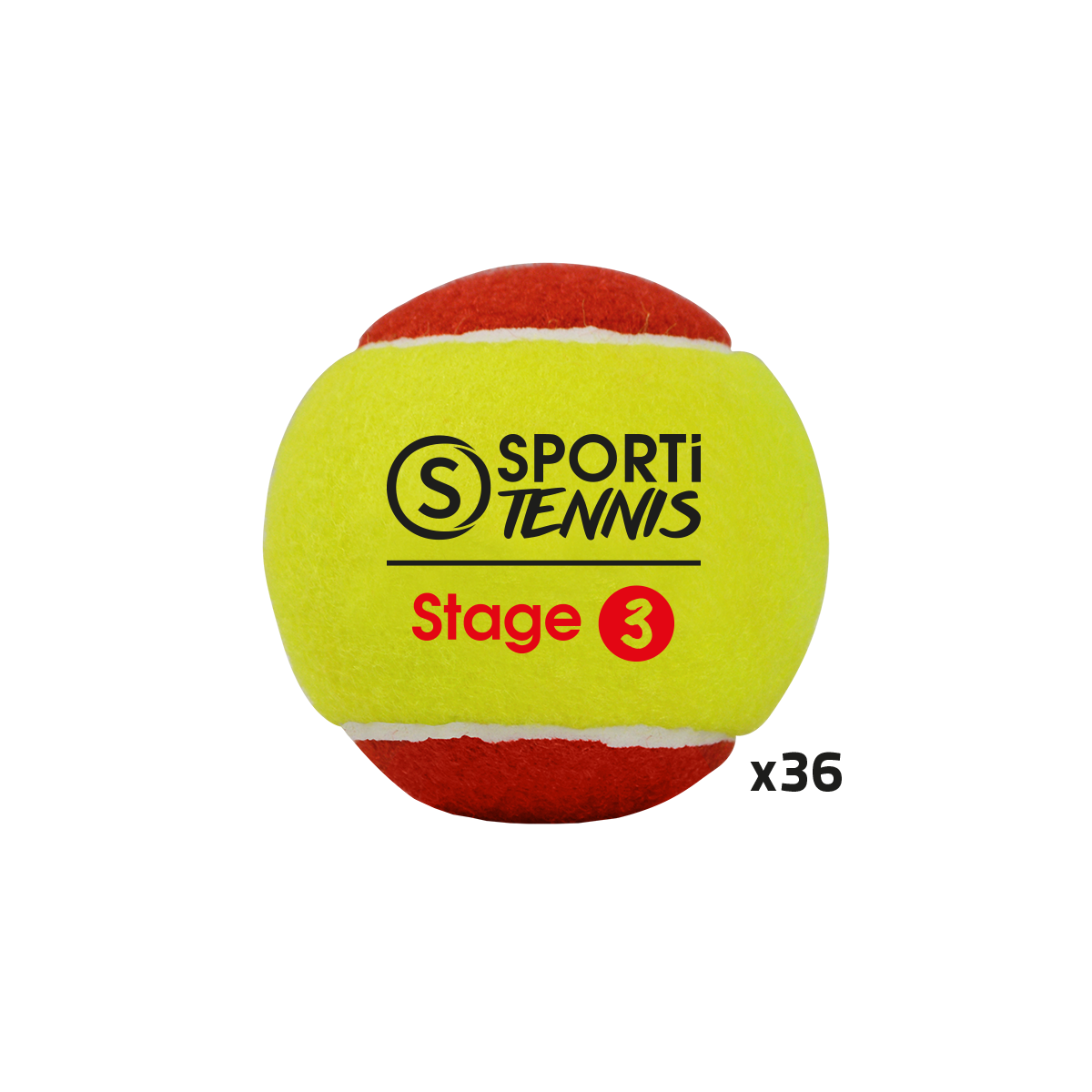 Sachet de 36 balles de tennis - stage 3