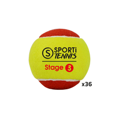 Sachet de 36 balles de tennis - stage 3