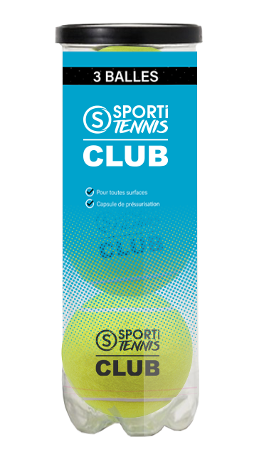 Tube de 3 balles de tennis club