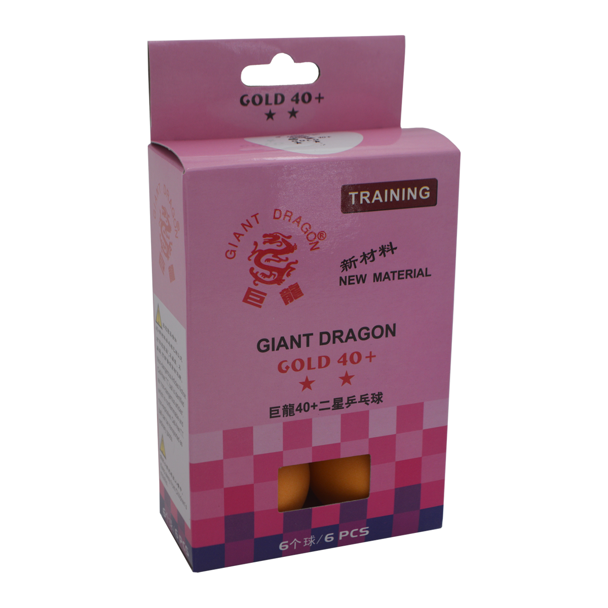 Boîte de 6 balles de tennis de table orange