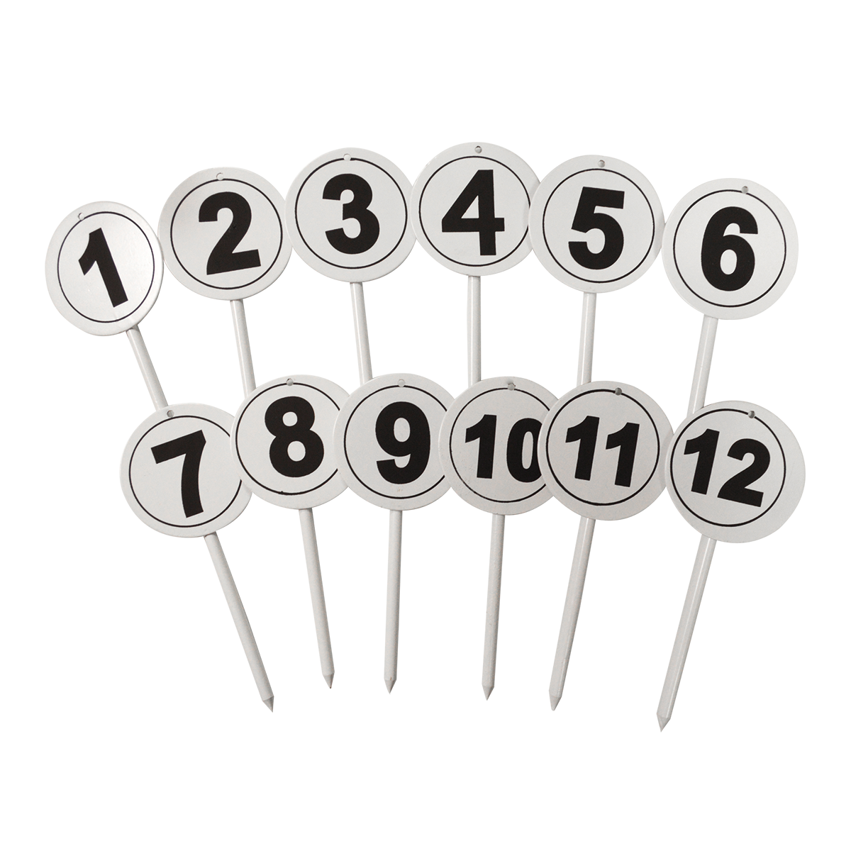 Lot de 12 fiches de marquage rondes