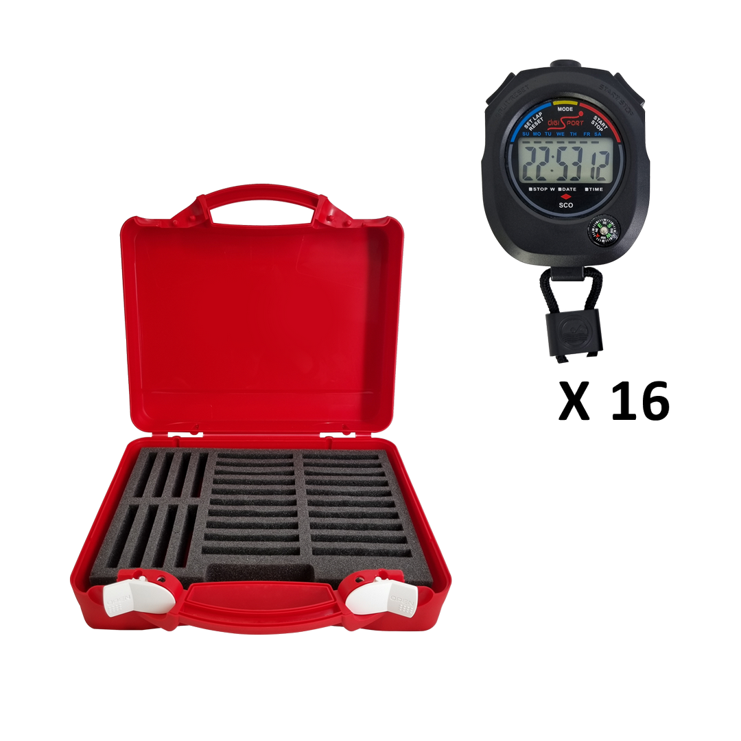 Kit 16 chronomètres SCO + mallette rigide