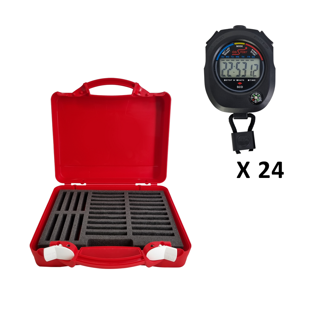 Kit 24 chronomètres SCO + mallette rigide