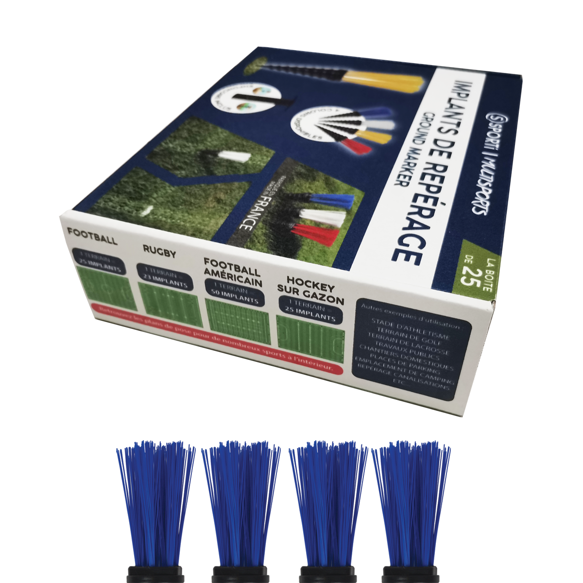 Boîte de 25 implants de repérage SPORTI + enfonçoir
