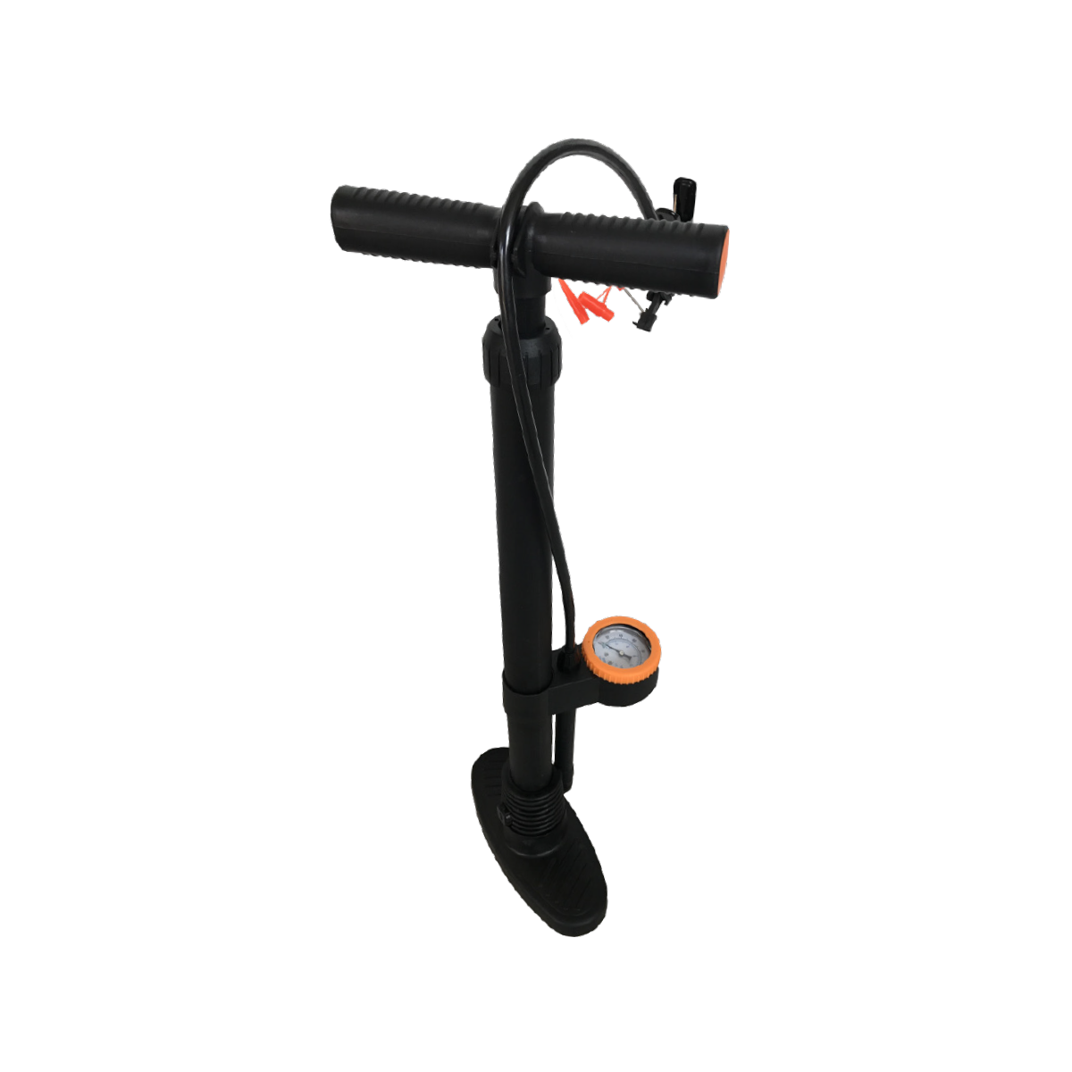 Pompe verticale noire avec manomètre