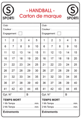 Carnet de 15 cartes seules d'arbitrage HANDBALL