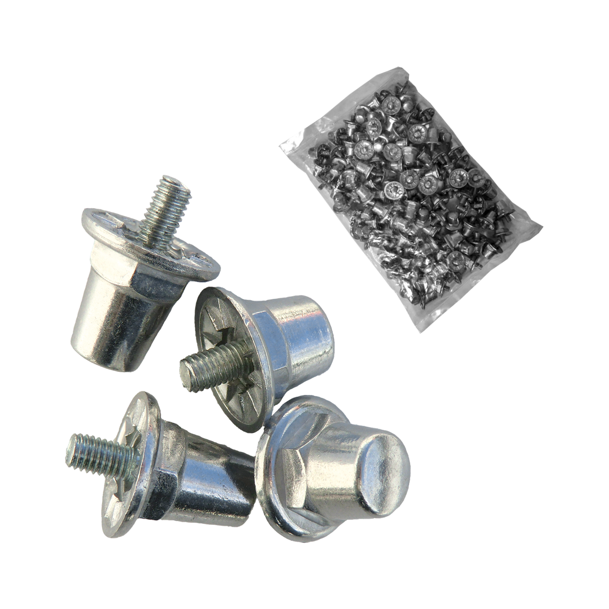 Crampons cylindriques (Blister de 12 crampons alu / 8x13mm + 4x16mm)