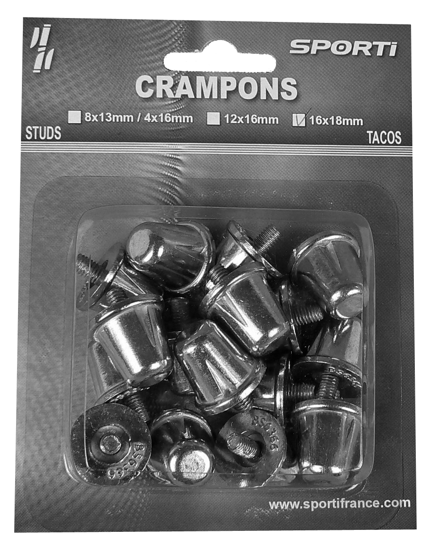 Crampons coniques Alu (Blister de 16 crampons alu / 18 mm)