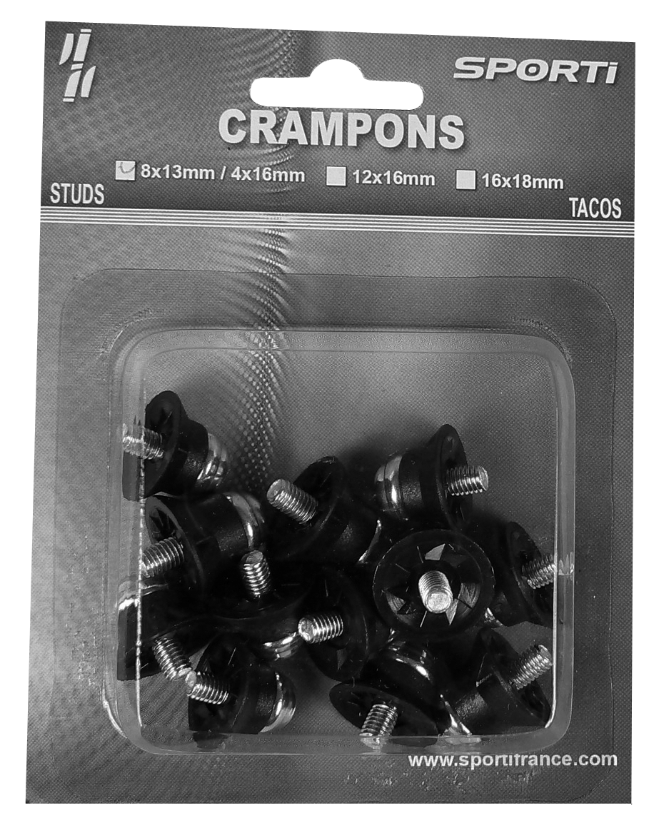 Crampons alu/nylon (Blister de 12 crampons / 8x13mm + 4x16mm)