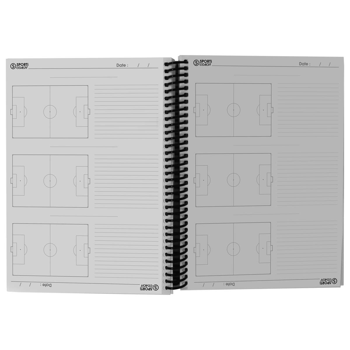 Carnet coach à spirale football A4