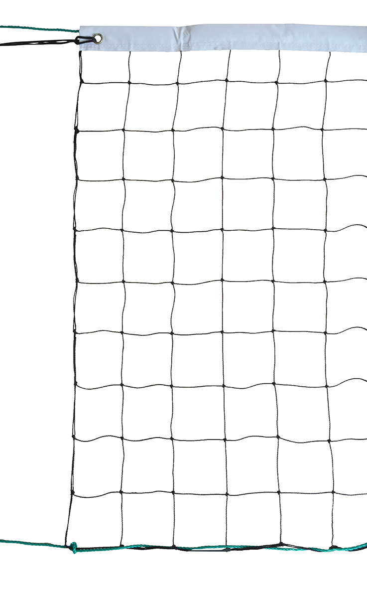 Filet volley entraînement 9.50x1M PE câblé 2mm simple maille 100 - cordeau (l'unité)