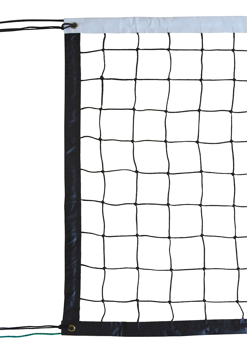 Filet volley entraînement 9.50x1M PE tressé 3mm simple maille 100 - câble acier (l'unité)