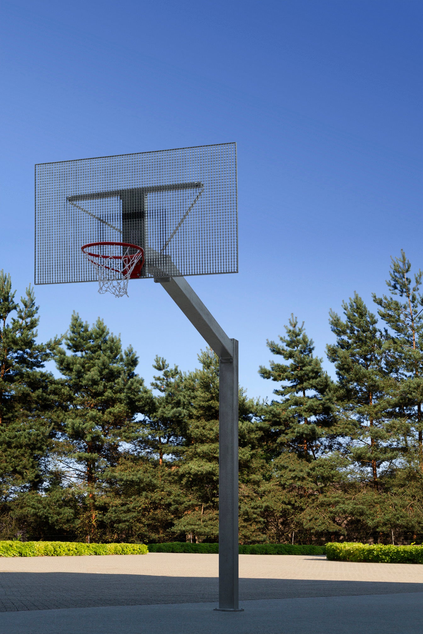 Projection Street Slammer 225 cm avec support. Anneau de basket extérieur