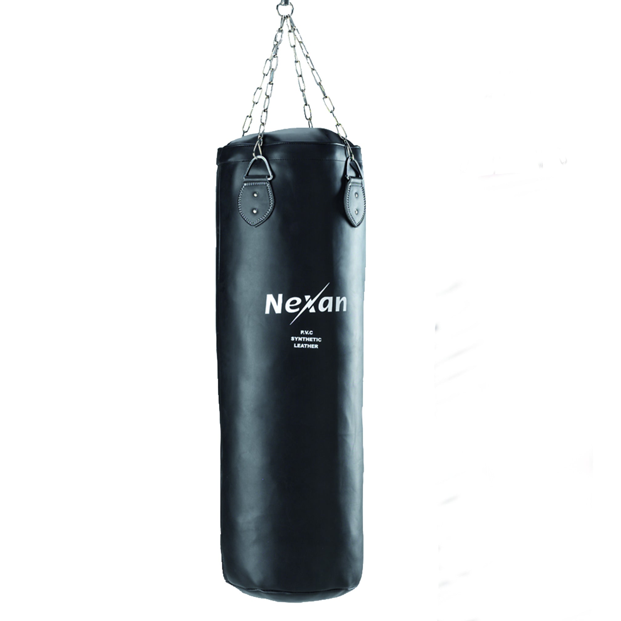 Sac de boxe en cuir artificiel Nexan, 90x30 cm, noir