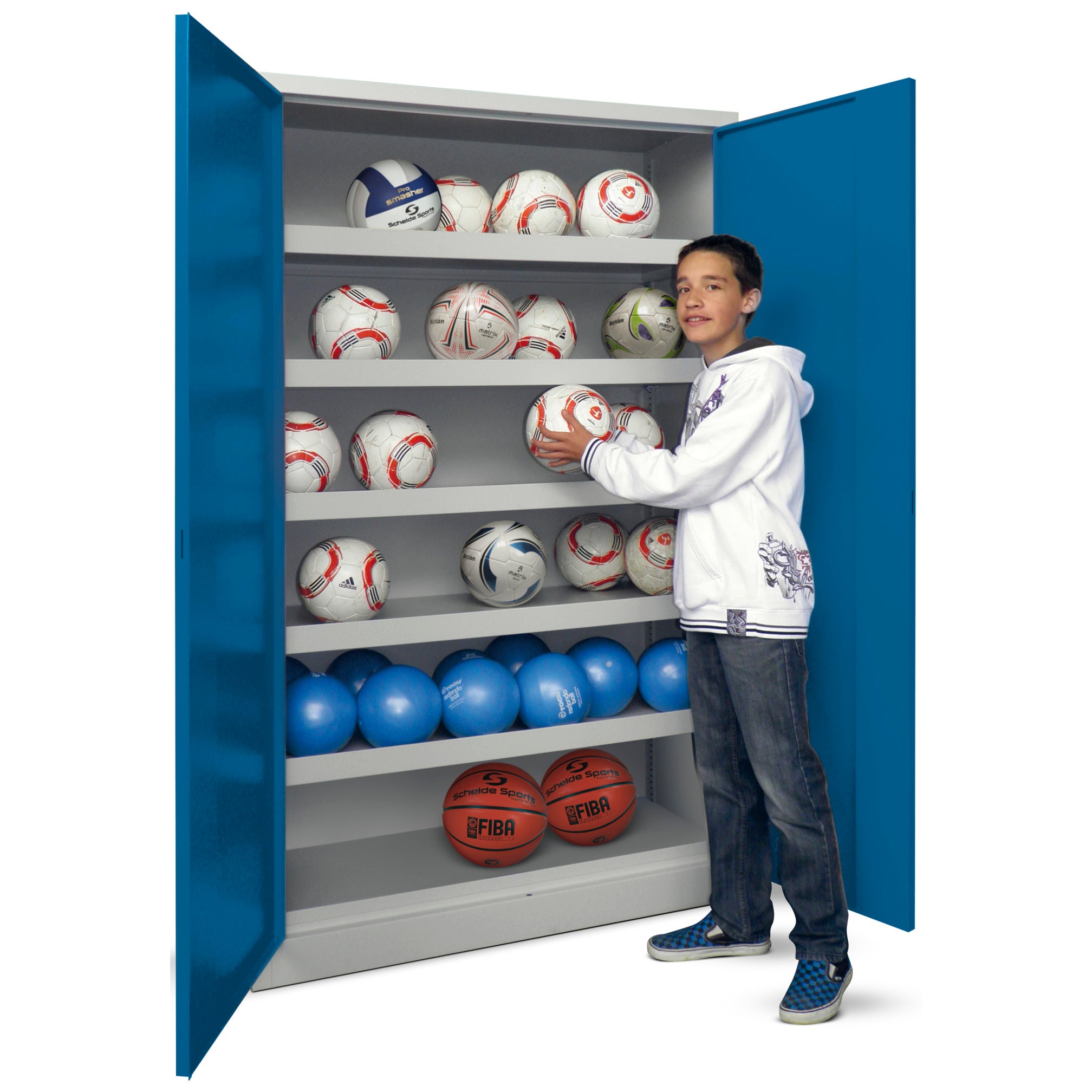 Armoire type 3 à portes battantes fermées, 150 cm