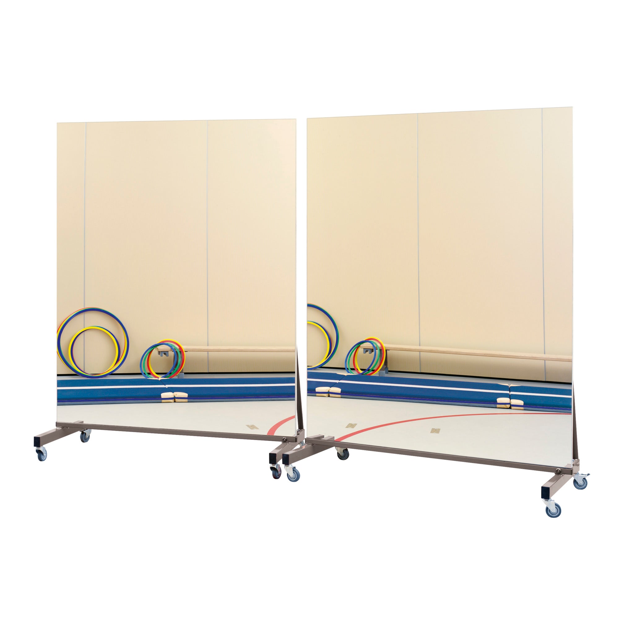 Écran miroir mobile 3x1,8 m, 2 parties