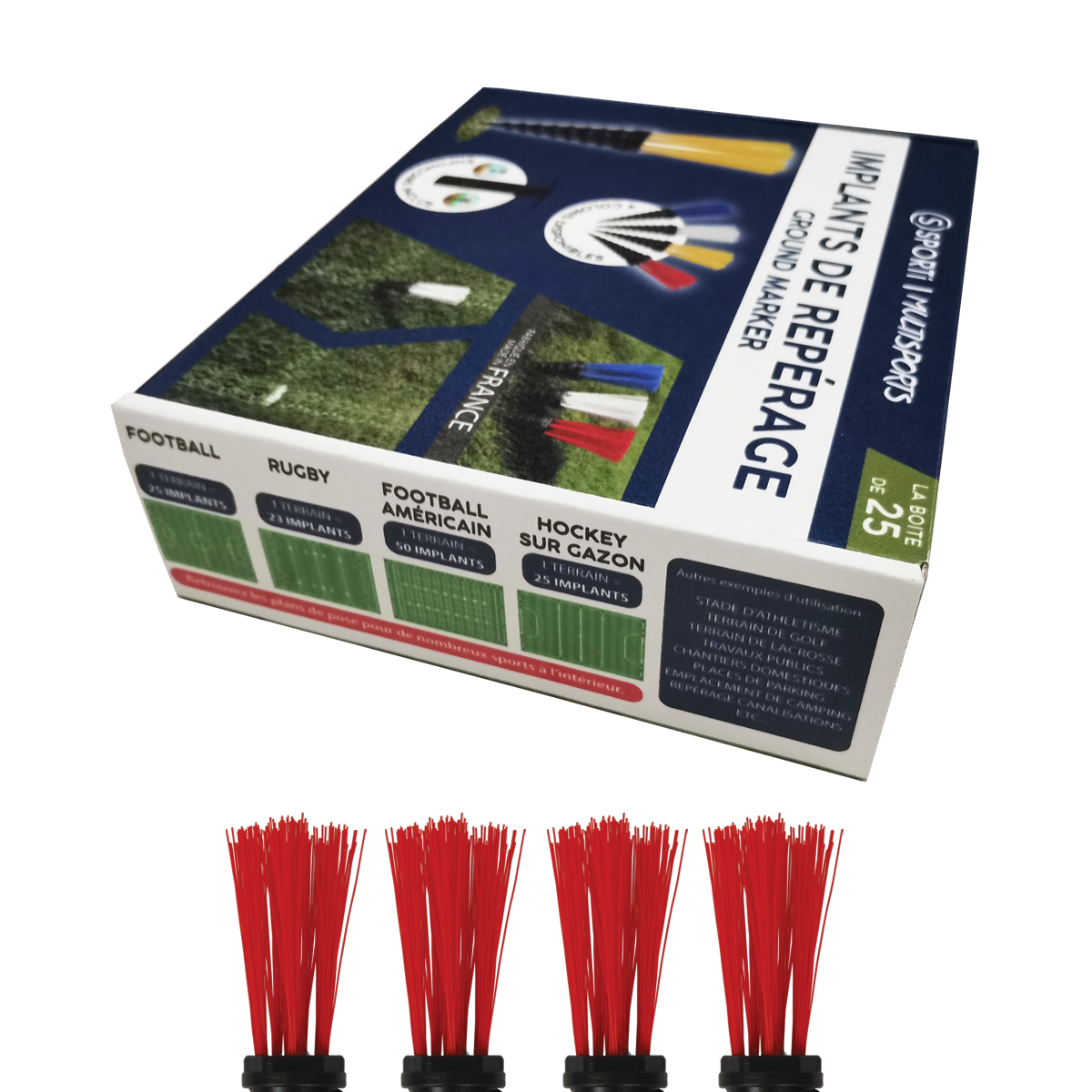 Boîte de 25 implants de repérage SPORTI + enfonçoir