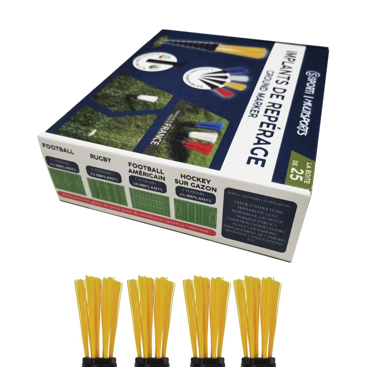 Boîte de 25 implants de repérage SPORTI + enfonçoir