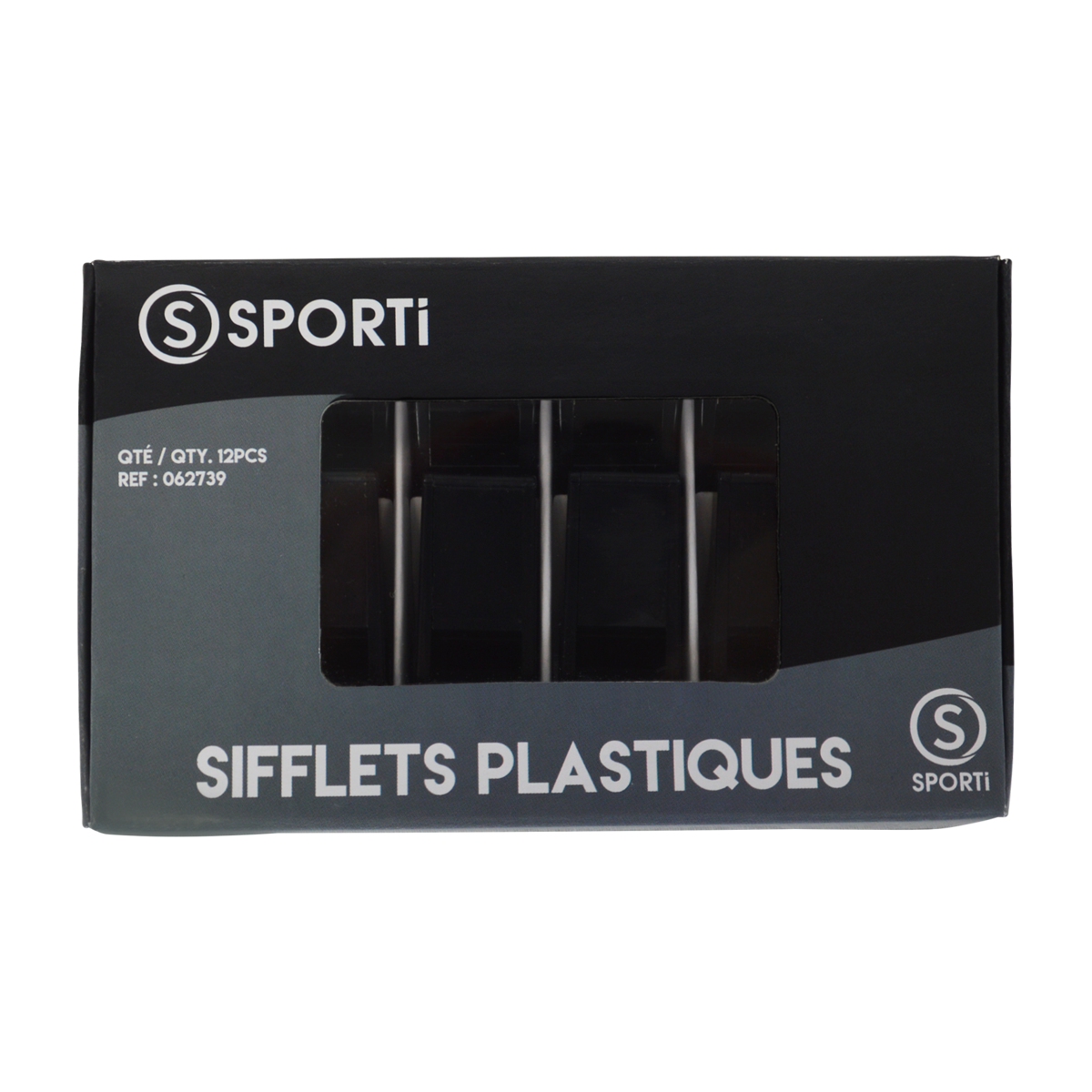 Boite de 12 sifflets plastique