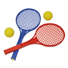 Lot de 2 raquettes mini-tennis + 2 balles