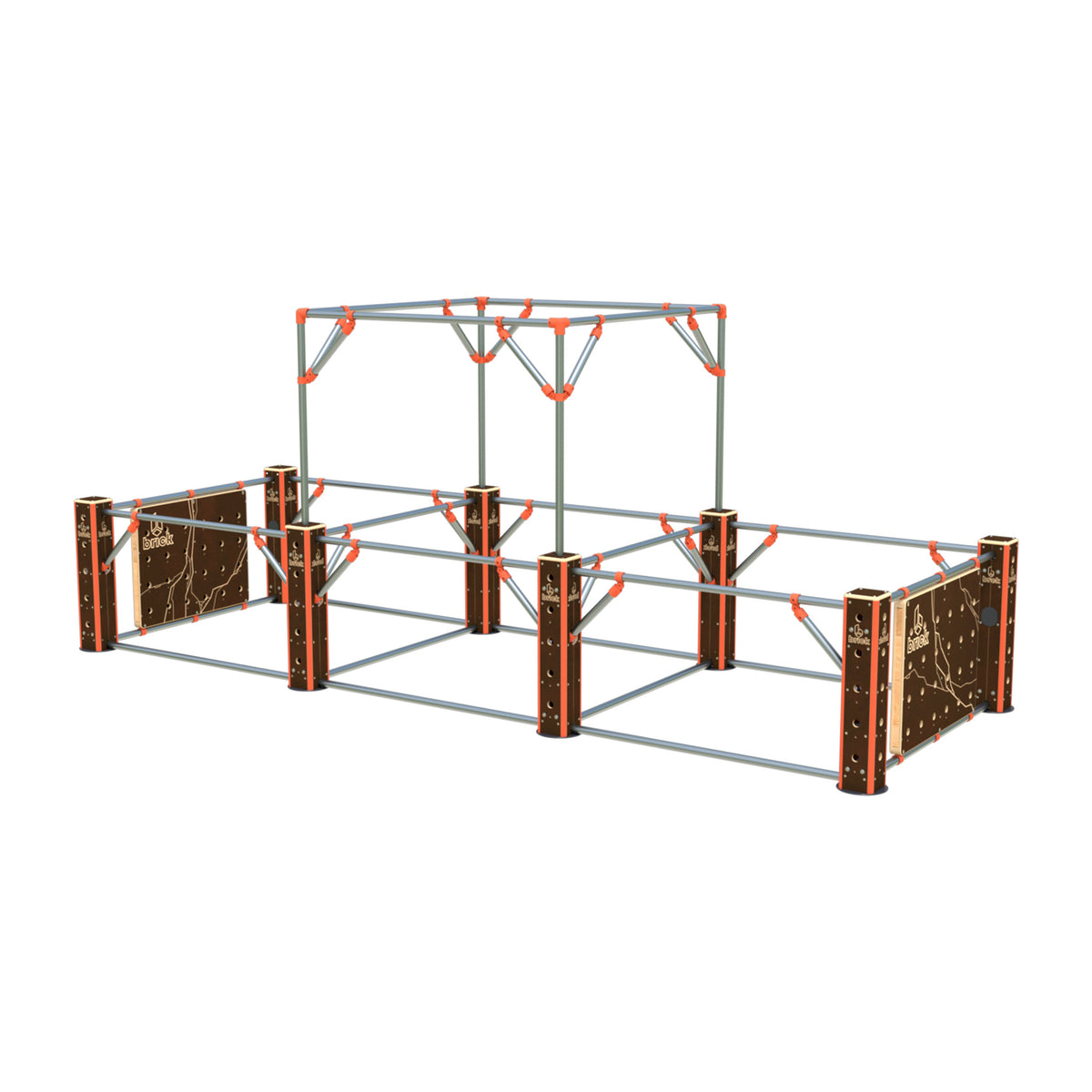 Structure de tuyaux Brick XL, incl. parties en bois 200x640x235cm