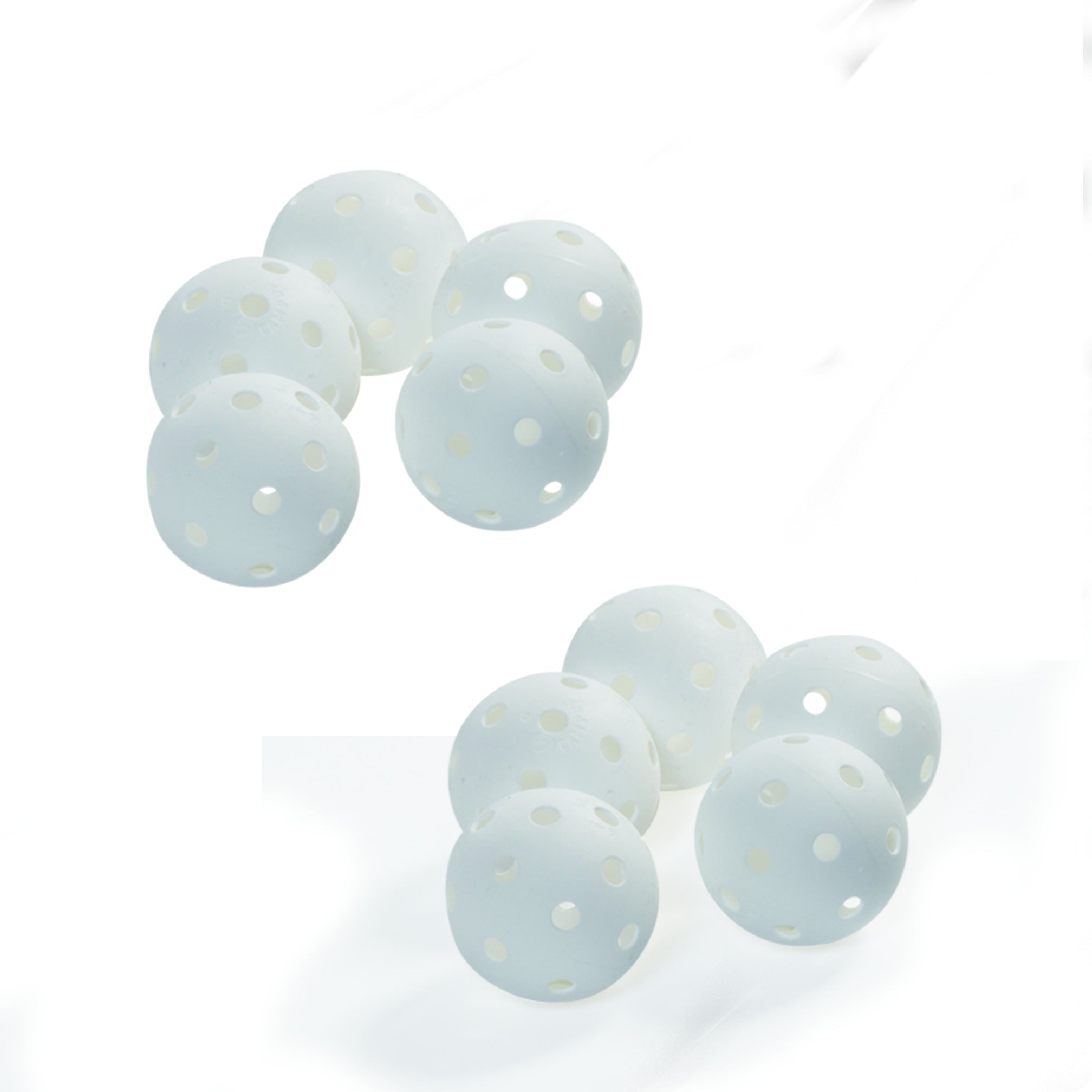 Boules perforées dures, blanches, lot de 10