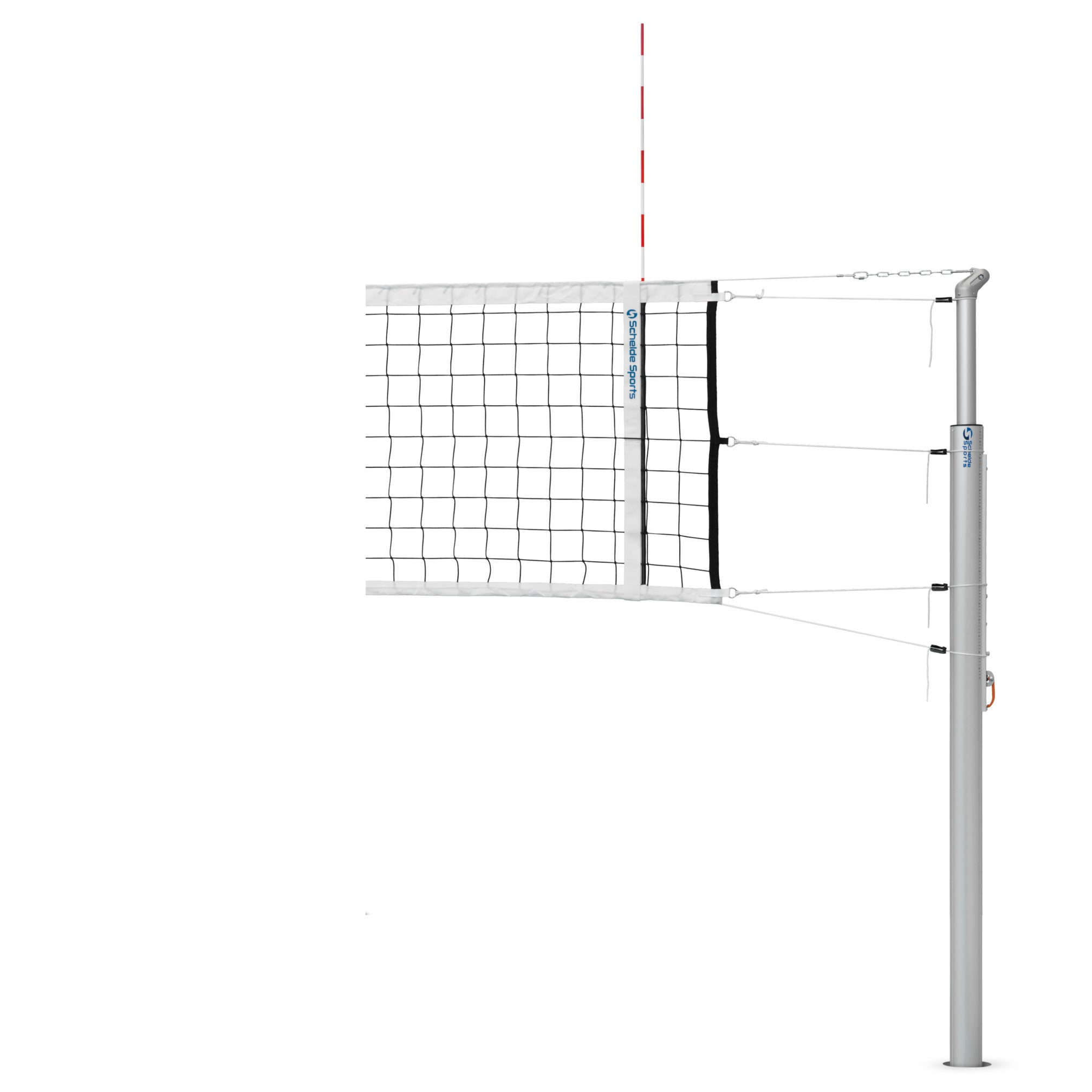 Poteau de volley-ball télescopique avec crochets pour filet