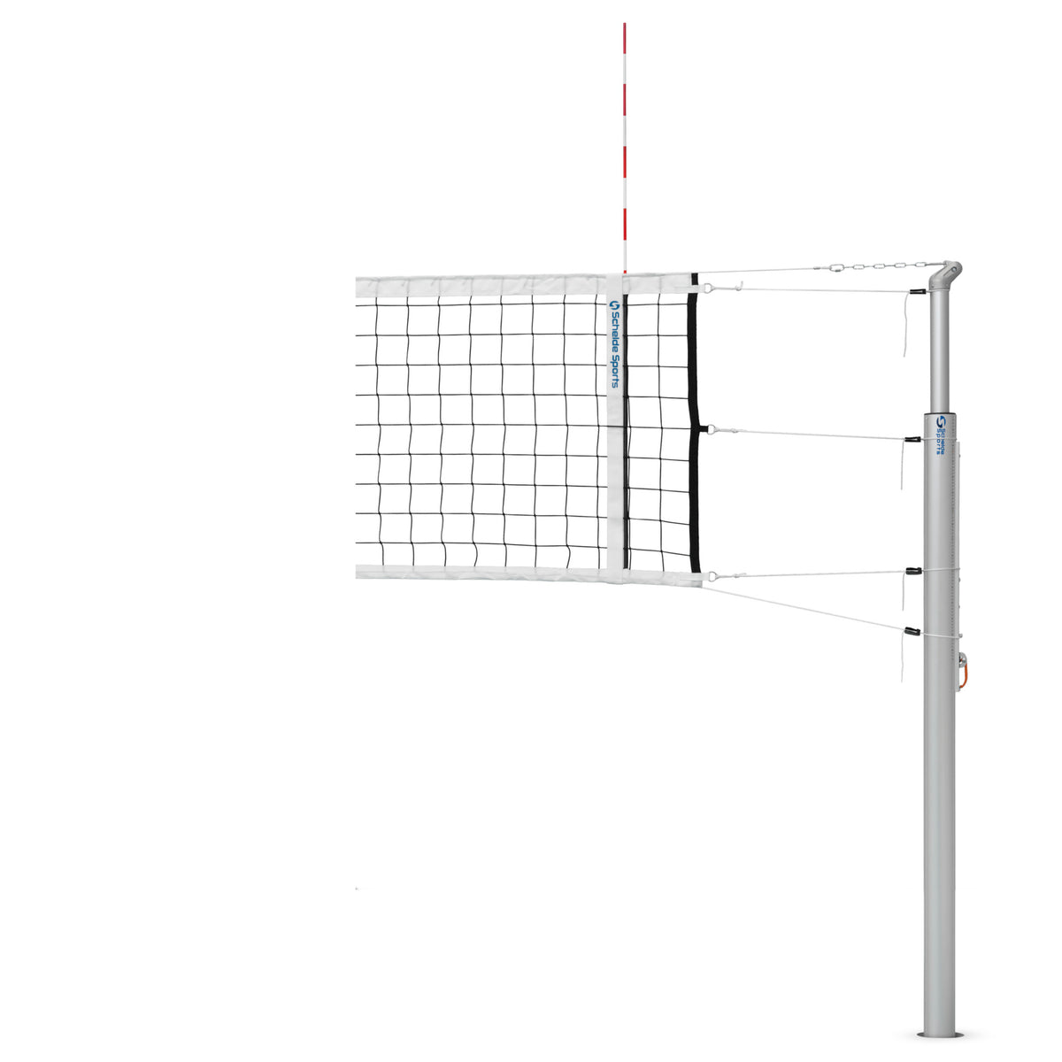 Poteau de volley-ball télescopique avec crochets pour filet