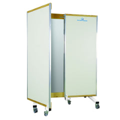 Miroir triptyque mobile avec cadre en bois verni